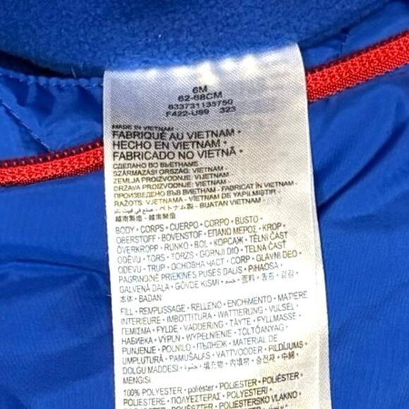 Nike 1-Piece Snowsuit Boys 6M | Blue Zip Up Coat with Hood - Picture 9 of 9